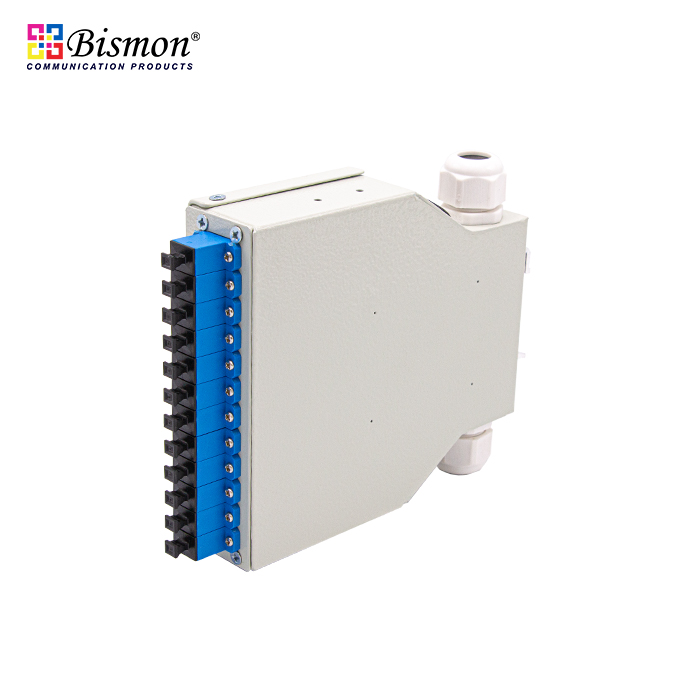 DIN-Rail 12 Core Wall Box fiber optic+SC Adapter Single-mode Simplex